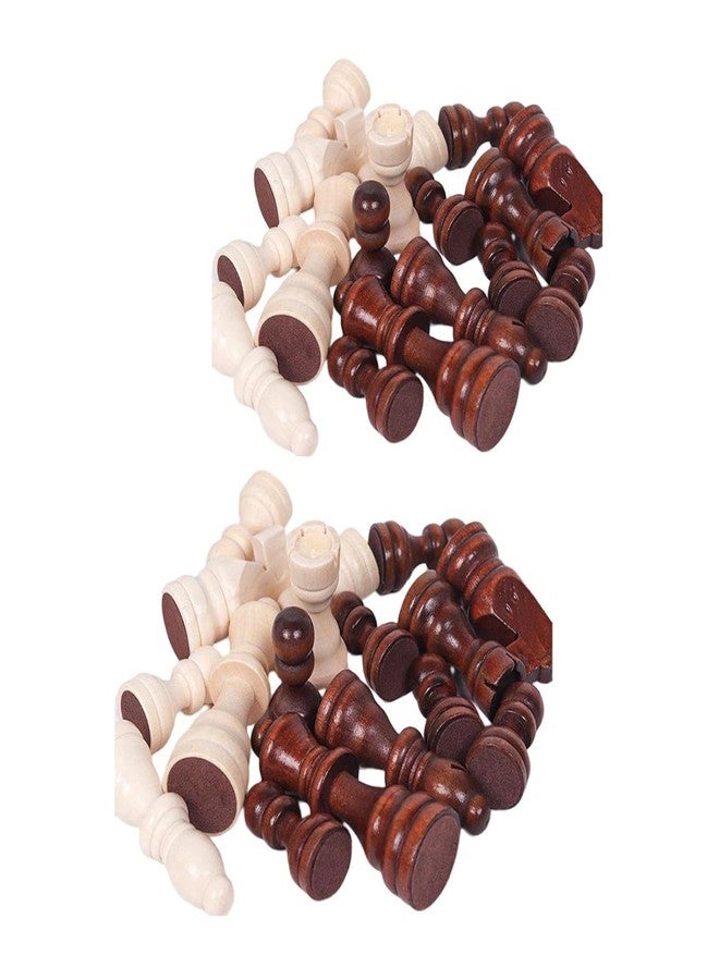 LUCKYMORDEN Wood International Chess Piece Set, 32 Pieces with Padded Felt Bottom, 1 Inch, Educational Toy - Image 3